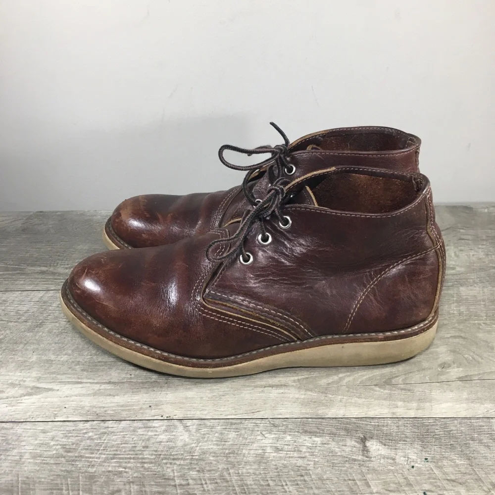 Red Wing 3141 Work Chukka Briar Oil Slick Traction Tred Leather Men Boots Size 9